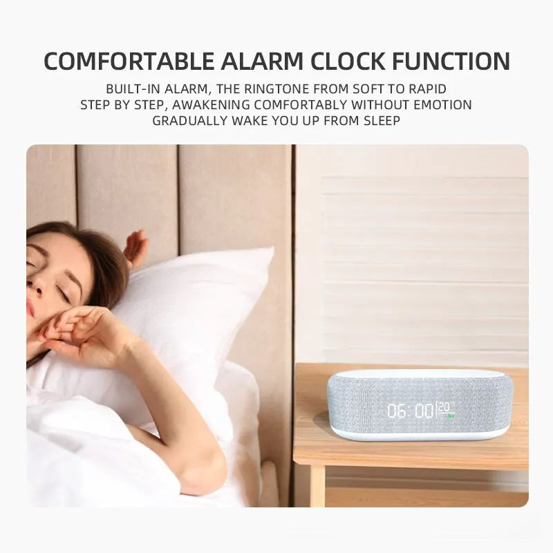 15W Wireless Charger Alarm Clock LED Light Thermometer