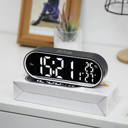 Rechargeable LED Mirror Alarm Clock