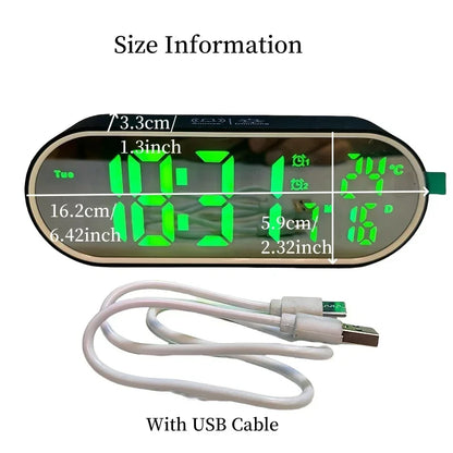 Rechargeable LED Mirror Alarm Clock