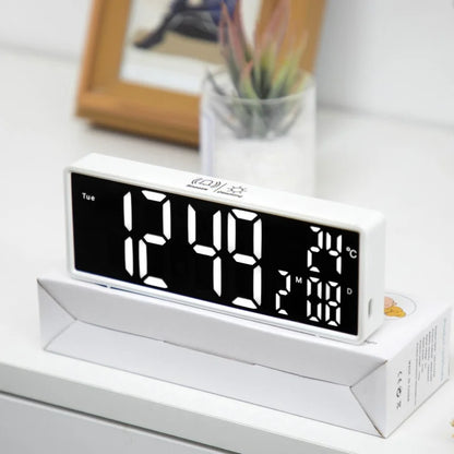 Rechargeable LED Mirror Alarm Clock